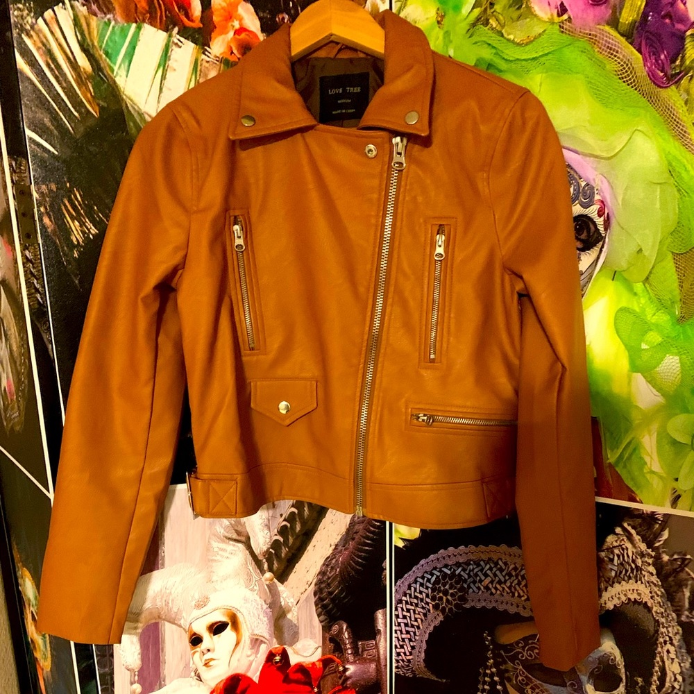 Caramel Moto Jacket Medium